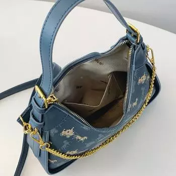 Retro printed chain underarm bag women s 2025 new handbag trendy versatile single shoulder messenger women s bag хаки