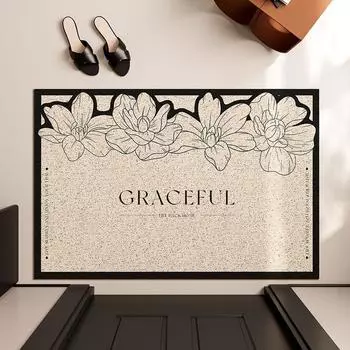 Ретро-приветственный входной коврик, элегантный цветочный противоскользящий ПВХ-коврик для прихожей, крыльца, прихожей, домашнего декора, ковер для удаления пыли 40x60cm