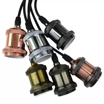 Ретро промышленная лампа Эдисона с цоколем E27 для потолочного монтажа, подвесной светильник, винтажная светодиодная лампа, декоративный подвесной светильник, держатель для светильника E27 No Bulb