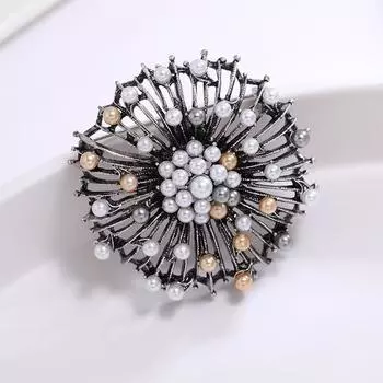 Ретро простая брошь-венок женственная универсальная жемчужная темная ветровая корсажная шаль шелковый шарф с украшениями