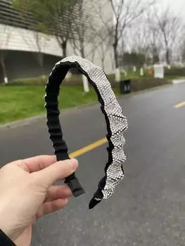 Ретро Простой Полностью Бриллиантовый Кристальный Ободок Женский Высококлассный Модный Аксессуар для Умывания и Волос