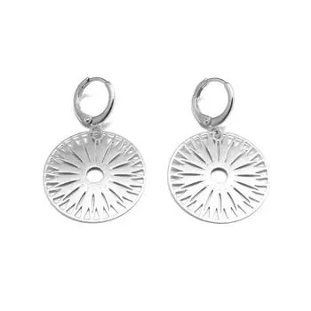 Ретро простые круглые полые резные круглые серьги