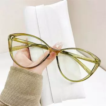 Ретро прозрачные компьютерные очки в оправе для женщин и мужчин, анти-синий светильник, овальные очки, затемняющие очки, оптические очки, линзы