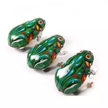 Ретро прыгающая лягушка жестяные игрушки заводные старинные металлические заводные жестяные игрушки старинная детская прыгающая лягушка