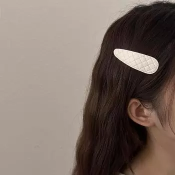 Retro Pu Korean Style Diamond Pattern Side Clips Bb Hairpin For Women Girls Child Hairpins Barrettes Hair Accessories Headwear