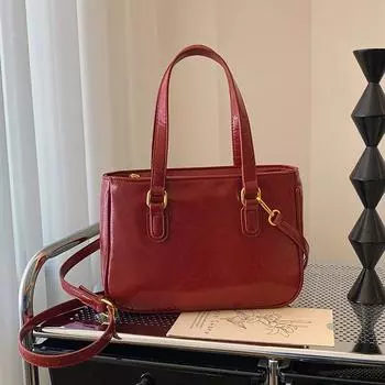 Ретро ПУ молния женские сумки через плечо горячая распродажа новые однотонные сумки через плечо для женщин простота