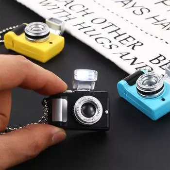 Retro Punk Women Flash Camera Luminous Fashion Jewelry Music Pendant Sweater Chain Necklace жёлтый