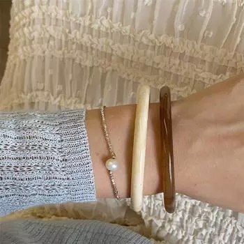 Ретро янтарный браслет женский простой роскошный универсальный браслет женские классические украшения для вечеринок аксессуары