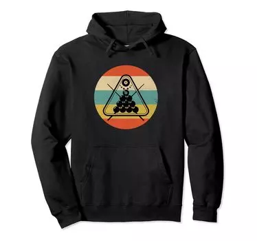 Retro Rack Pool Billiard Player Billiard Cue Sports Hoodie чёрный