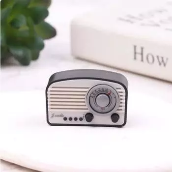 Retro Radio Miniatures Plastic Dollhouse Accessories Funny Simulation Radio Model Toys Gift небесно-голубой