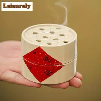 Ретро-растительная зола Керамическая тарелка Благовония Печь Креативная пароварка Ароматерапевтическая печь Держатель для кадила Украшение чайного стола Поделки