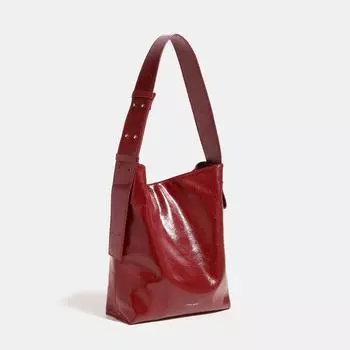 Retro red large-capacity bag women s 2025 new fashion high-end bucket bag single shoulder messenger tote bag красный