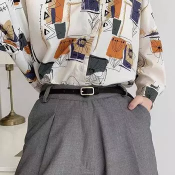 Ретро-ремень из искусственной кожи для ремней унисекс с пряжкой для джинсов, тонкие ремни чёрный