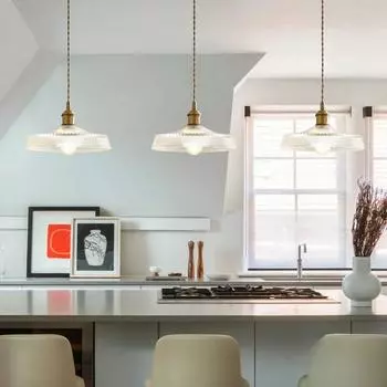 Retro Restaurant Pendant Light Creative Chandelier 7W LED Lamp for Bedroom Living Room Balcony Hallway Homestay Bar Glass Flower 3 Colors Light