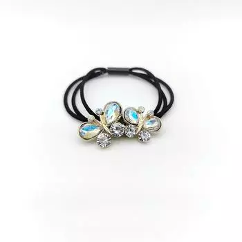 Retro Rhinestone Butterfly Elastic Hair Bands for Girls Kids Princess Hair Accessories Children Ties Baby Headwear 1 Piece