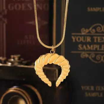 Ретро-роговая цепочка с подвеской на ключицу, индивидуальный дизайн, покрытая 18-каратным золотом, не выцветающая подвеска