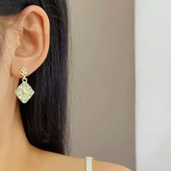 Ретро ромбовидные серьги-подвески модные роскошные цветочные серьги женские украшения для вечеринок подарки как