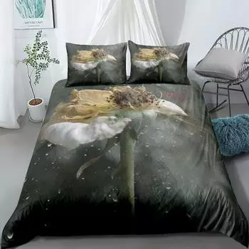 Retro Rose Gorge Duvet Cover Set UK Single Double Queen US Twin Full King Size pkm Bed Linen Set 140x210cm