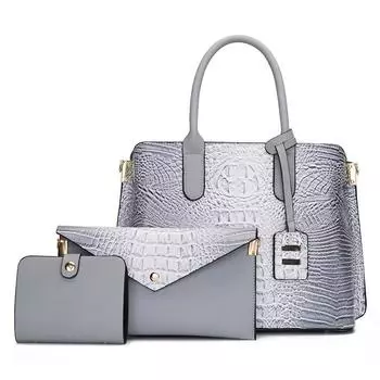 Ретро роскошная женская сумка модная крокодиловая сумка большой емкости европейская и американская уличная трендовая сумка через плечо для женщин