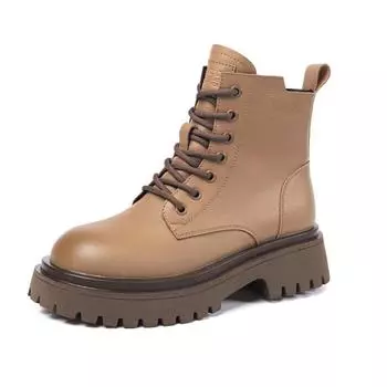 Ретро Роскошные Ботинки на платформе из коровьей кожи для женщин Новые модные повседневные ботильоны на мягкой подошве в стиле ретро на осень-зиму для женщин 35