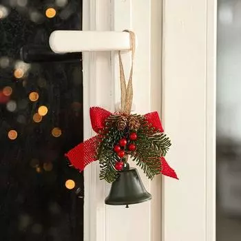 Ретро рождественские металлические колокольчики-банты, железные праздничные рождественские елочные подвесные колокольчики с приятным звуком, изысканное рождественское украшение в виде колокольчика other белый