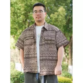 Ретро рубашка мужская летняя одежда в стиле Гонконга, студенческий свободный и нишевый дизайн, забавный новый мужской топ для верхней одежды 2024 M