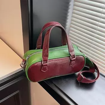 Ретро-ручная маленькая квадратная сумка для женщин, новая лоскутная искусственная кожа, повседневные сумки через плечо, женская универсальная сумка через плечо (20cm<Max Length<30cm)