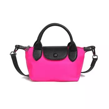 Ретро-ручная сумка-пельмень в виде булочки, новая, из ткани Оксфорд, контрастная кожа, повседневная, универсальная, через плечо, для женщин