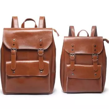 Ретро рюкзак из коровьей кожи женский японский кожаный рюкзак большой емкости унисекс сумка для пары компьютерная сумка