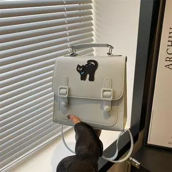 Ретро рюкзак сумка женская 2025 осень сумка через плечо высококачественная универсальная портативная квадратная сумка коричневый