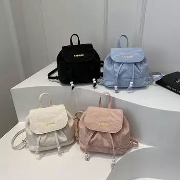 Ретро-рюкзак в стиле колледжа для женщин, новая корейская контрастная простая сумка-ведро, модная сумка через плечо