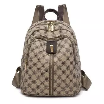 Ретро-рюкзак Женский противоугонный рюкзак из ПУ хаки