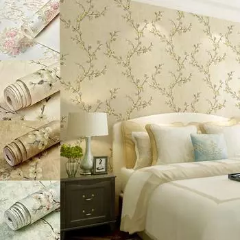 Ретро самоклеящиеся настенные наклейки цветочный узор нетканые обои для гостиной фон настенные наклейки DIY домашний декор