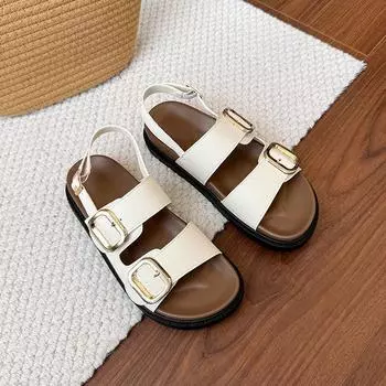 Ретро сандалии Birkenstock женские новая весенне-летняя обувь новые китайские ретро сандалии на плоской подошве с мягкой подошвой 35