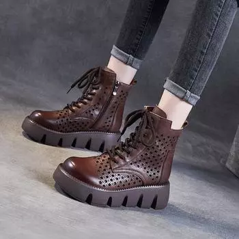 Ретро-сандалии, ботинки, толстая подошва, модная женская обувь, туфли-маффины 35 чёрный