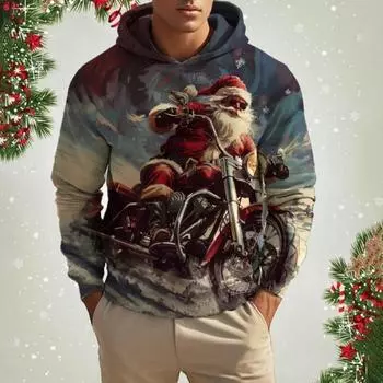 Ретро Санта-Клаус 3D цифровая печать мужской повседневный свитер с капюшоном толстовка прямые продажи с фабрики поставки внешней торговли S