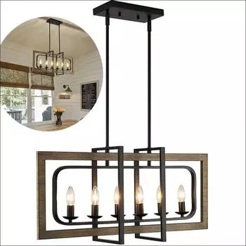 Ретро-сельский промышленный стиль с имитацией дерева, железа, художественного освещения ресторана, кухонные подвесные светильники