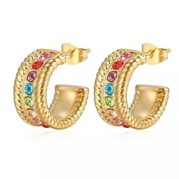 Ретро серьги из нержавеющей стали с бриллиантами, трендовые простые легкие роскошные женские серьги из титановой стали, украшения для ушей