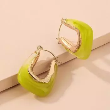 Ретро-серьги-пряжки из смолы цвета конфет, геометрические, модные, простые, темпераментные, высококачественные серьги для женщин