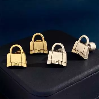 Ретро-серьги-сумки женские антикварные креативные дизайнерские серьги-гвоздики ювелирные изделия бронзовый