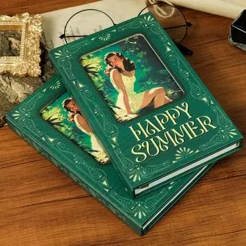 Ретро-серия Midsummer Convention Hard Shell Магнитный портативный трехстворчатый блокнот для школьников