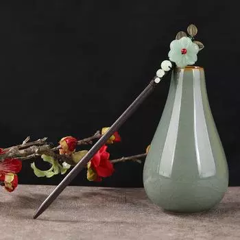 Ретро шаговая заколка, древний ханьфу бахромчатый головной убор, заколка, классическая придворная дисковая прическа, деревянная заколка, аксессуары для волос