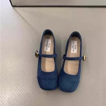Retro shallow single shoes women s spring and autumn new French evening shoes gentle soft flat Mary Jane shoes 35