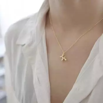 Ретро-шар собака с покрытием из стерлингового серебра 925 пробы и 14-каратного золота ожерелье женское хип-хоп крутое модное простое ключичное ожерелье 925