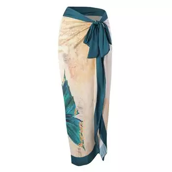 Ретро Шифоновый Длинный Пляжный Плащ 2023: Европейский и американский слитный купальник для пляжа и весны One Size