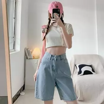 Ретро-широкие джинсовые брюки с застежкой на пять точек, женские летние тонкие брюки с высокой талией, свободные и тонкие, универсальные, прямые брюки XS