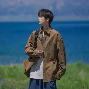 Retro Shirt Men S Summer Outfit Student Loose Niche Design Fun New Men S Top For Outdoor Wear M чёрный