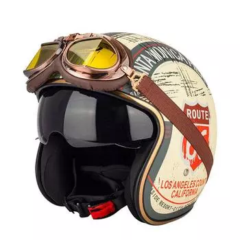 Ретро шлем мотоциклетный открывающийся винтажный мотоциклетный шлем мужской женский классический ретро открытый XL