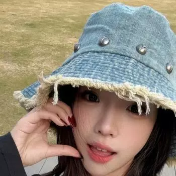 Ретро-шляпа-ведро из грубого денима, женская весенне-летняя модная повседневная шляпа с большими полями, солнцезащитная козырек M56-58cm чёрный