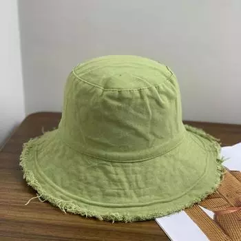 Ретро-шляпа-ведро с потертыми и старыми грубыми краями, женская весенне-летняя универсальная шляпа с большим карнизом, однотонная повседневная шляпа для бассейна M56-58cm белый